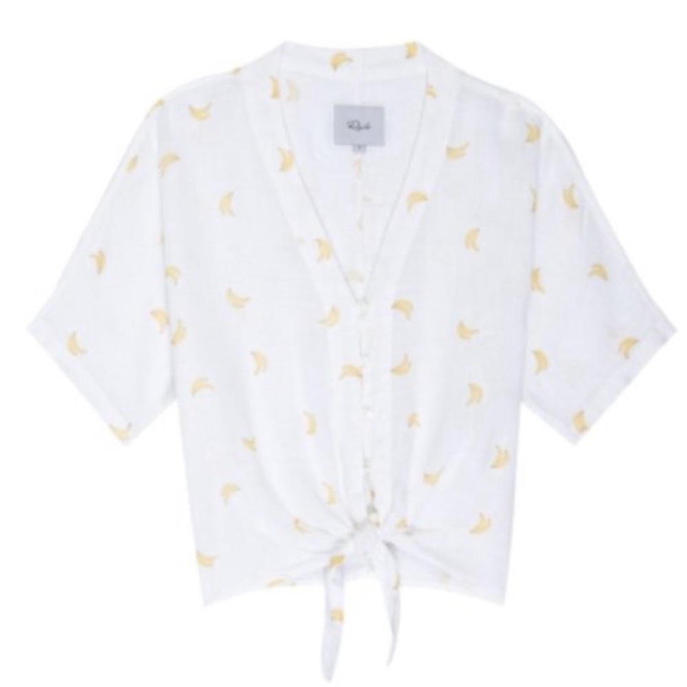 Rails Thea Banana Bunch Linen Rayon Button Tie Kn… - image 5